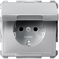 Schneider Electric. МЕХ. РОЗ.SCHUKO С КРЫШКОЙ, АЛЮМИНИЙ - Merten Antique/Artec - MTN2310-4060