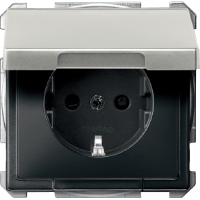 Schneider Electric. МЕХ. РОЗ.SCHUKO С КРЫШКОЙ, СТАЛЬНОЙ - Merten Antique/Artec - MTN2310-4146
