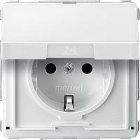 Schneider Electric. МЕХ. РОЗ.SCHUKO С КРЫШКОЙ С З/Ш,БЕЛЫЙ - Merten Aquadesign - MTN2310-7219