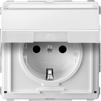 Schneider Electric. МЕХ. РОЗ.SCHUKO С КРЫШКОЙ,ПОЛ.Д/НАД.,БЕЛ - Merten Aquadesign - MTN2312-7219