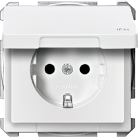 Schneider Electric. МЕХ-М РОЗЕТКИ С/З С КРЫШКОЙ IP44, БЕЛЫЙ - Merten Antique/Artec - MTN2314-4019