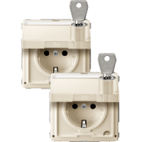 Schneider Electric. МЕХ-М РОЗЕТКИ С КРЫШК. ПОЛ. Д. НАД.ЗАМК. - Merten Aquadesign - MTN2318-7244