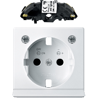 Schneider Electric. Ц.ПЛАТ.С МОД.СВЕТ.ПОДСВ.Д/РОЗ.SCHUKO БЕЛ - Merten System M - MTN2334-0319
