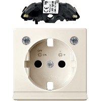 Schneider Electric. Ц.ПЛАТ.С МОД.СВЕТ.ПОДСВ.Д/РОЗ.SCHUKO БЕЖ - Merten System M - MTN2334-0344
