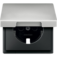 Schneider Electric. ЦЕНТР.ПЛАТА С КР.Д/МЕХ.РОЗ.SCHUKO СТАЛЬ - Merten Antique/Artec - MTN2340-4146