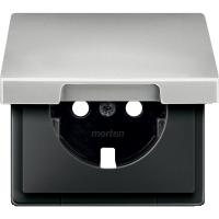 Schneider Electric. ЦЕНТР.ПЛАТА С КР.Д/МЕХ.РОЗ.SCHUKO СТАЛЬ - Merten Antique/Artec - MTN2341-4146