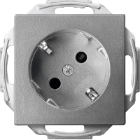 Schneider Electric. МЕХ-М РОЗЕТКИ SСHUKO 45° АЛЮМИНИЙ - Merten System M - MTN2370-0460