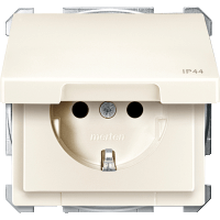Schneider Electric. МЕХ-М РОЗЕТКИ С КРЫШК, IP44, БЕЖ - Merten Antique/Artec - MTN2414-4044