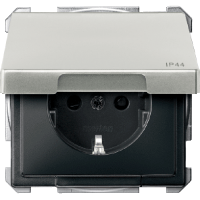 Schneider Electric. МЕХ-М РОЗЕТКИ SCHUKO С КРЫШКОЙ, АЛЮМИНИЙ - Merten Antique/Artec - MTN2414-4146