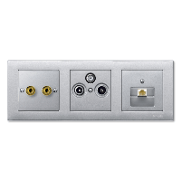 Schneider Electric. ЦЕНТР.ПЛАТА TV/FM Х2 Х3, АЛЮМИНИЙ - Merten System M - MTN297560