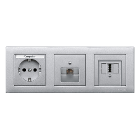 Schneider Electric. ЦЕНТР.ПЛАТА Д/МЕХ-МОВ RJ45 Х1, АЛЮМИНИЙ - Merten System M - MTN298360