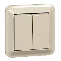 Schneider Electric. 2 клавишный вык-ль, беж - Merten System M - MTN3115-1244