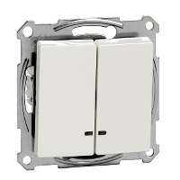 Schneider Electric. 2 клав вык-ль, с подсв, без рамки, M-TREND, бел - Merten System M - MTN3135-1319