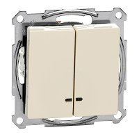 Schneider Electric. 2 клав вык-ль, с подсв, без рамки, M-TREND, беж - Merten System M - MTN3135-1344