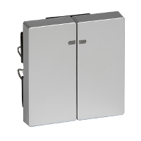 Schneider Electric. ДВЕ КЛАВИШИ С ОКОШ.Д/СВЕТ.ИНД.АЛЮМ - Merten System M - MTN3420-0460