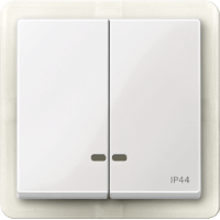 Schneider Electric. ДВЕ КЛАВИШИ С ОКОШ.Д/СВЕТ.ИНД.IP44 БЕЛ - Merten System M - MTN3424-0319