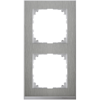 Schneider Electric. M-Pure D?cor 2-постовая рамка, нерж.сталь/цвет алюминия - Merten System M - MTN4020-3646