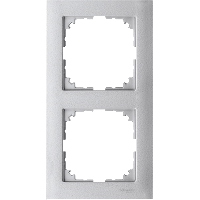 Schneider Electric. M-Pure 2-постовая рамка, цвет алюминия - Merten System M - MTN4020-3660