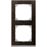 Schneider Electric. M-Pure D?cor 2-постовая рамка, венге/цвет алюминия - Merten System M - MTN4020-3671