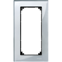 Schneider Electric. РАМКА СТЕКЛЯН.2-МЕСТНАЯ Б/ПЕРЕГ.БРИЛ.СЕР - Merten System M - MTN4025-3260