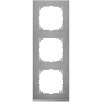 Schneider Electric. M-Pure D?cor 3-постовая рамка, нерж.сталь/цвет алюминия - Merten System M - MTN4030-3646