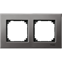 Schneider Electric. РАМКА МЕТАЛ.2-МЕСТНАЯ СЕРЫЙ РОДИЙ - Merten System M - MTN403214