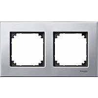 Schneider Electric. РАМКА МЕТАЛ.2-МЕСТНАЯ ПЛАТ.СЕРЕБ - Merten System M - MTN403260
