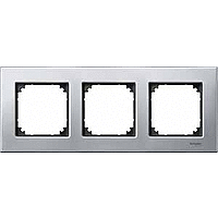 Schneider Electric. РАМКА МЕТАЛ.3-МЕСТНАЯ ПЛАТ.СЕРЕБ - Merten System M - MTN403360