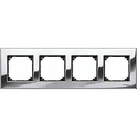 Schneider Electric. РАМКА МЕТАЛ.4-МЕСТНАЯ ХРОМ - Merten System M - MTN403439