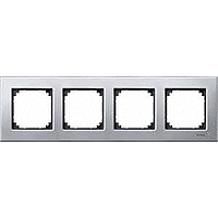 Schneider Electric. РАМКА МЕТАЛ.4-МЕСТНАЯ ПЛАТ.СЕРЕБ - Merten System M - MTN403460