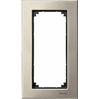 Schneider Electric. РАМКА МЕТАЛ.2-МЕСТНАЯ Б/ПЕРЕГ.ТИТАН - Merten System M - MTN403805
