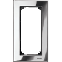 Schneider Electric. РАМКА МЕТАЛ.2-МЕСТНАЯ Б/ПЕРЕГ.ХРОМ - Merten System M - MTN403839