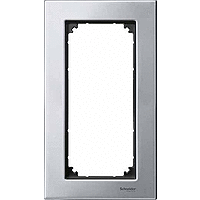 Schneider Electric. РАМКА МЕТАЛ.2-МЕСТНАЯ Б/ПЕРЕГ.ПЛАТ.СЕР. - Merten System M - MTN403860