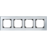 Schneider Electric. РАМККА СТЕКЛЯН.4-МЕСТНАЯ БРИЛ.СЕРЕБРО - Merten System M - MTN4040-3260