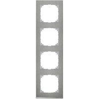 Schneider Electric. M-Pure D?cor 4-постовая рамка, нерж.сталь/цвет алюминия - Merten System M - MTN4040-3646