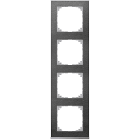 Schneider Electric. M-Pure D?cor 4-постовая рамка, сланец/цвет алюминия - Merten System M - MTN4040-3669