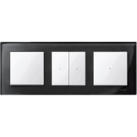 Schneider Electric. РАМККА СТЕКЛЯН.3-МЕСТНАЯ ЧЕРНЫЙ ОНИКС - Merten System M - MTN404303