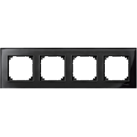 Schneider Electric. РАМККА СТЕКЛЯН.4-МЕСТНАЯ ЧЕРНЫЙ ОНИКС - Merten System M - MTN404403