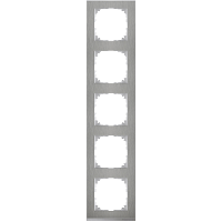 Schneider Electric. M-Pure D?cor 5-постовая рамка, нерж.сталь/цвет алюминия - Merten System M - MTN4050-3646
