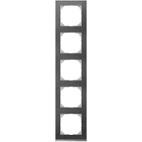 Schneider Electric. M-Pure D?cor 5-постовая рамка, сланец/цвет алюминия - Merten System M - MTN4050-3669