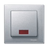 Schneider Electric. КЛАВИША X1 С ИНДИКАЦИЕЙ, АЛЮМИНИЙ - Merten System M - MTN433860