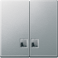Schneider Electric. ДВЕ КЛАВ.С БЕСЦ.ПРЯМ.ОК.Д/СВ.ИНД.АЛЮМИН - Merten System M - MTN437560