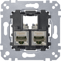 Schneider Electric. Actassi 2xRJ45 телек роз Cat5e STP - Merten System M - MTN4575-0012