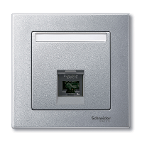 Schneider Electric. ЦЕНТ.ПЛАТА ДЛЯ РОЗЕТКИ, АЛЮМИНИЙ - Merten System M - MTN465860