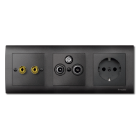 Schneider Electric. ЦЕНТР.ПЛАТА С РАЗЪЕМАМИ HIGH-END, АНТРАЦИТ - Merten System M - MTN469314