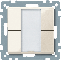 Schneider Electric. Push-button, 2-gang plus, white, glossy, System M - Merten System M - MTN617244