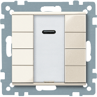 Schneider Electric. Push-button, 4-gang plus with IR receiver, white, glossy, System M - Merten System M - MTN617544