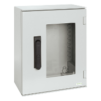 Schneider Electric. wall-mounting encl. polyester monobloc IP66 530x430x200mm 3p.lock glazed door - Thalassa PLM - NSYPLM54TVG