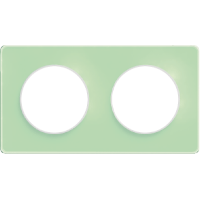 Schneider Electric. Touch - рамка - 2 поста H/V71 - белый & прозрачный зеленый - Odace - S52P804S