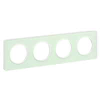 Schneider Electric. Touch - рамка - 4 поста H/V71 - белый & прозрачный зеленый - Odace - S52P808S
